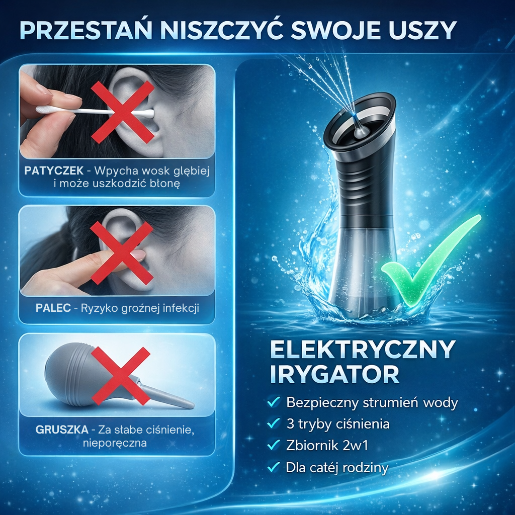 Irygator do Uszu Nexioo™ – Bezpieczne i dokładne czyszczenie