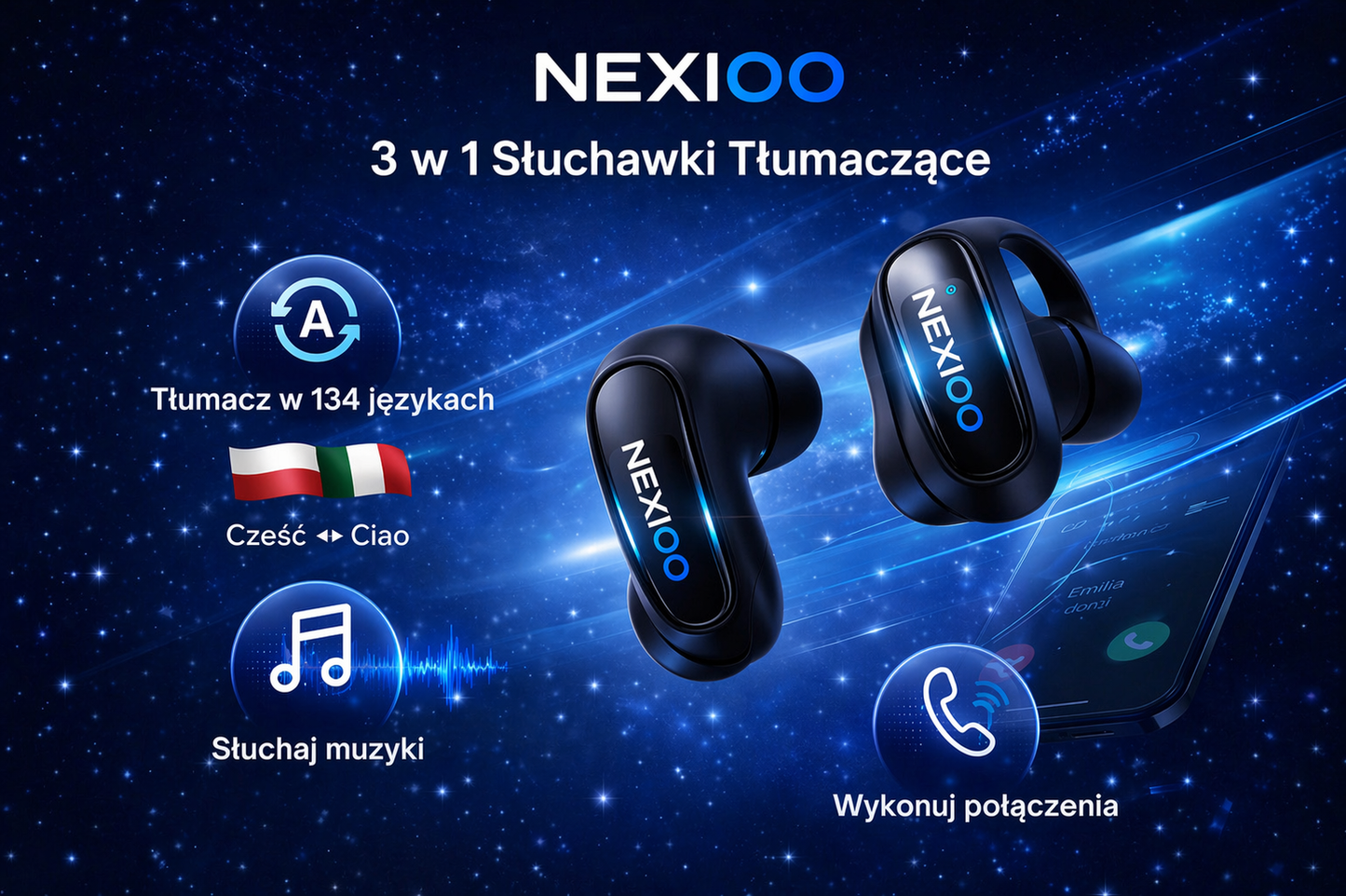 Słuchawki Tłumaczące Nexioo™