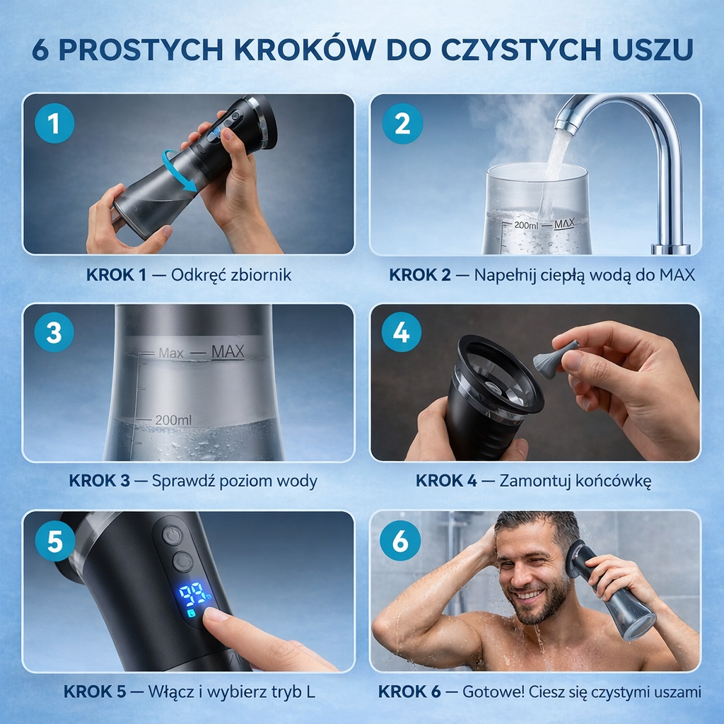Irygator do Uszu Nexioo™ – Bezpieczne i dokładne czyszczenie
